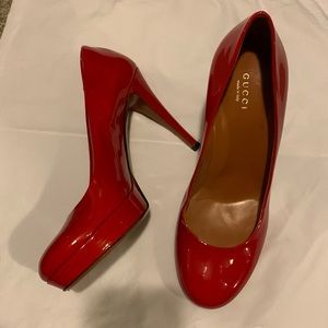 Gucci red patent leather heels 38.5 & 39